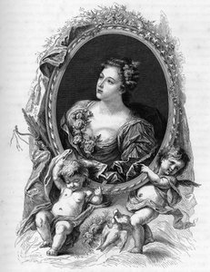 Portret van Marie-Madeleine (Marie Madeleine) de La Vieuville, gravin van Parabere (1693-1750) - Gravure uit 1862 in 