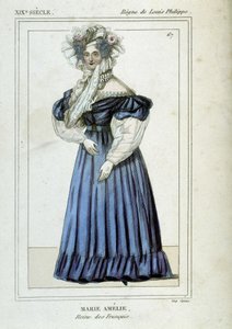 Portret van Marie Amélie de Bourbon (1782 - 1866), koningin van de Fransen, echtgenote van Lodewijk Filips I door Unknown artist
