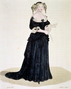 Portret van Marie de Rabutin-Chantal, Marquise de Sevigne (1626-1696), vrouw van letters. Gravure door Unknown artist