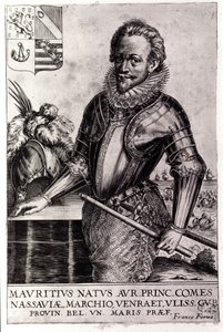 Portret van Maurits van Nassau, Prins van Oranje (geboren in Dillenburg) door Unknown artist