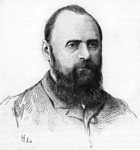 Portret van Mily (Mili, Milli) Alexeyevich Balakirev (1837-1910) Pianist, dirigent en Russische componist. Gravure uit 1889 door Unknown artist