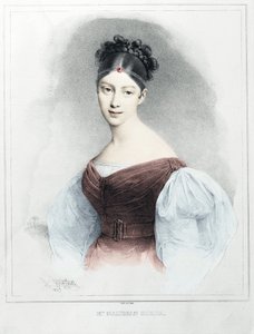 Portret van mevrouw Malibran Garcia - zangeres mezzosopraan door Unknown artist