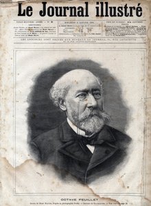 Portret van Octave Feuillet (1821-1890), Franse romanschrijver, toneelschrijver en academicus - Gravure in 