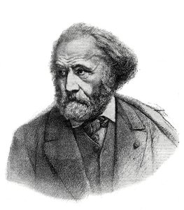 Portret van Paul Chenavard (1807-1895), Franse schilder - gravure uit 1895 door Unknown artist