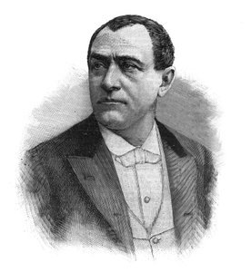 Portret van Paulus (Jean Paul Habans) Franse zanger (1845-1908) - gravure uit het einde van de 19e eeuw door Unknown artist