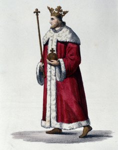 Portret van Pepijn III bekend als Pepijn de Korte, koning van Frankrijk. door Unknown artist