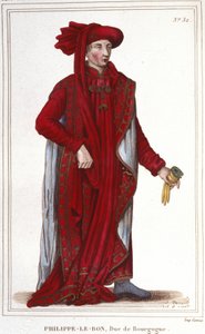 Portret van Filips III de Goede (1396-1467), Hertog van Bourgondië gravure uit 1830 door Unknown artist