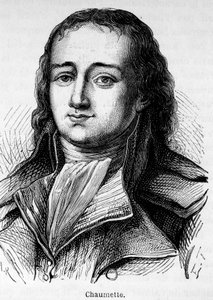 Portret van Pierre Gaspard Chaumette (1763-1794), Franse politicus, lid van de Cordeliers Club en aanklager - syndic van de Insurrectionele Gemeente van Parijs... Hij werd gearresteerd en geguillotineerd met gast extremisten
