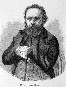 Portret van Pierre Joseph Proudhon (1809 - 1865), Franse socialist door Unknown artist