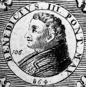Portret van paus Benedictus III of Benedictus 3.
