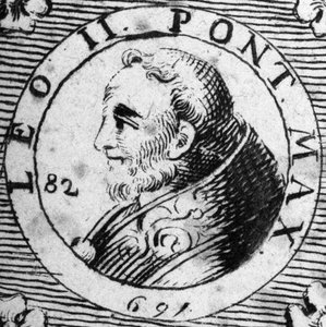 Portret van paus Leo II (682-683)
