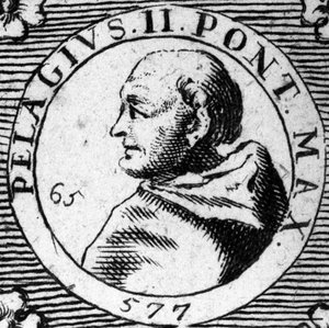 Portret van paus Pelagius II (520-590)