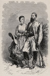 Portret van SAMUEL WHITE BAKER (1821-1893) Engelse ontdekkingsreiziger en Lady Florence Baker (1841-1916)
