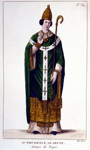 Portret van Sint Prudence door Troyes, bisschop van Troyes (9e eeuw) door Unknown artist