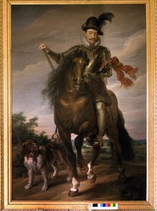 Portret van Sigismond III Vasa (1566 - 1632) te paard.