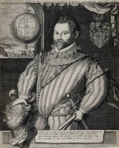 Portret van Sir Francis Drake (circa 1540-1596), Engelse navigator. door Unknown artist