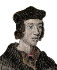 Portret van Sir John Fortescue de Salden (circa 1531-1607), Engelse politicus, kanselier van de schatkist (gravure) door Unknown artist