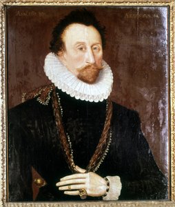 Portret van Sir John Hawkins (1532-1595), Engelse admiraal door Unknown artist