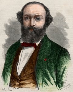 Portret van Theodore Rousseau (1812-1867), Franse schilder. Gravure in 
