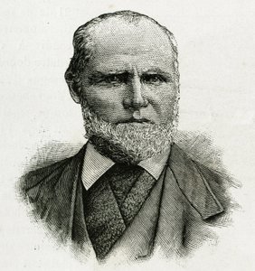 Portret van William Dunbar, gletsjerpiloot van de bemanning van La Jeannette, voor de missie naar de noordpool. Gravure ter illustratie van 