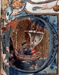 Portret van de Italiaanse dichter Dante Alighieri op Charon
