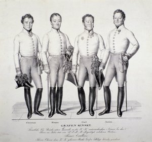Portret van prinsen van de Kinsky-familie uit Bohemen: Christian, Franz, Carl en Anton door Unknown artist
