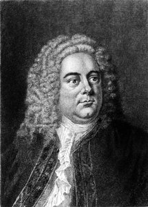 Portret van de Engelse componist van Duitse afkomst George Frederick Handel (Georg Friedrich Handel)