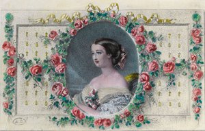 Portret van de Franse keizerin Eugenie de Montijo (1826 - 1920). Gravure uit de 19e eeuw. Privécollectie. door Unknown artist