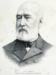 Portret van de Franse politicus Lazare Hippolyte Carnot (1801 - 1888). Gravure naar de foto van Mourgeon door Unknown artist