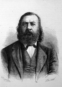 Portret van de Franse schrijver Theophile Gautier (1811 - 1872).
