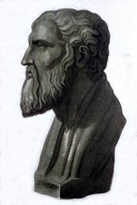 Portret van de Griekse filosoof Zenon van Elea (495 v.Chr. - 430 v.Chr.).