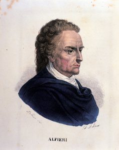 Portret van de Italiaanse dichter en toneelschrijver Vittorio Alfieri. Gravure uit de 19e eeuw door Unknown artist