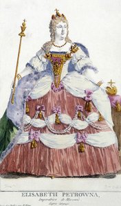 Portret van de Moskouse keizerin Elisabeth Petrowna (dochter van Peter de Grote 1709-1761). Illustratie van de 19e eeuw door Unknown artist