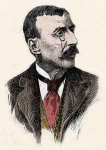 Portret van de Portugese schrijver en diplomaat Jose Maria de Eeca de Queiros of Queiroz (1845-1900). Gravure uit de 19e eeuw door Unknown artist