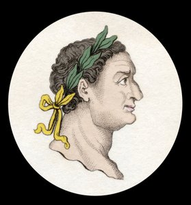 Portret van de Romeinse keizer Titus (39-81). (Titus Flavius Sabinus Vespasianus). Gravure uit de 19e eeuw.