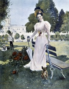 Portret van de Russische prinses Youssopoff in een park in 1844 door Unknown artist