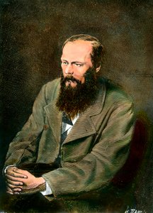Portret van de Russische schrijver Fedor Dostojevski (Dostoevsky of Dostoevskij) (1821-1881) door Unknown artist