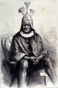 Portret van de Zulu koning Cetshwayo (1826-1884). Gravure van de 19e eeuw door Unknown artist