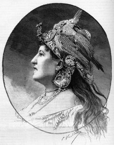 Portret van de schrijfster Judith Gauthier (1845-1917) in 1888. door Unknown artist