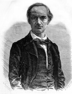 Portret van de dichter Charles Baudelaire (1821-1867). Gravure uit de 19e eeuw