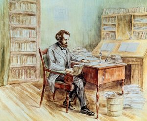 Portret van de politieke theoreticus Karl Marx
