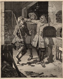 Aardewerk: pijpaarde (fijne faience). De Engelsman John Astbury (1688-1743) kwam naar het huis van de broers John Philip en David Elers om van hen het geheim van het nieuwe witte faience te stelen. Gravure uit 1885 in 