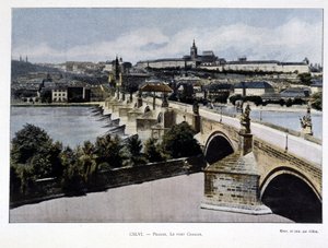 Praag, Karelsbrug, eind 19e eeuw door Unknown artist