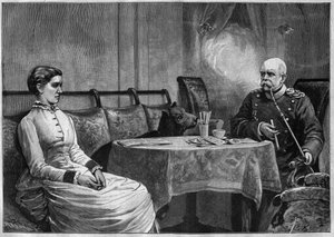 Prins Otto von Bismarck en zijn vrouw, Johanna - gravure 1887