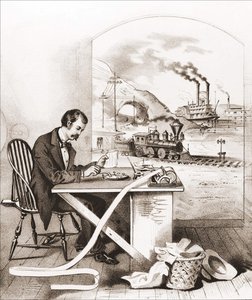 Vooruitgang van de Eeuw (19e eeuw): Morse telegrafie, Dageraadboot, Trein, enz.