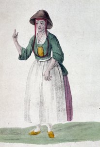 Quaker vrouw - tekening, begin 19e eeuw