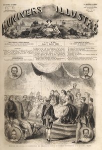 Ontvangst van Siamese ambassadeurs door keizer Napoleon III en keizerin Eugenie in het Paleis van Fontainebleau, 27 juni 1861 - 
