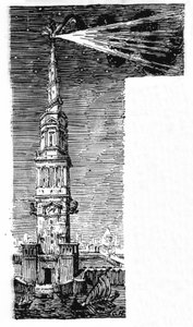 Reconstructie van de vuurtoren van Alexandrië na Ebers Egypte door Unknown artist
