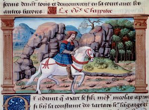 Voorstelling van de Venetiaanse ontdekkingsreiziger Marco Polo te paard