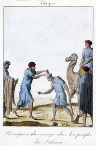 Beloning voor moed onder de volkeren van de Sahara - gravure door Unknown artist